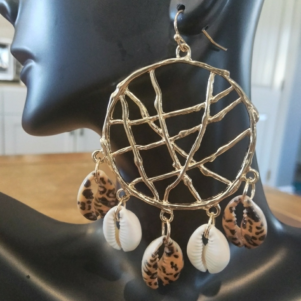 Leopard Seashells Earrings Accessory